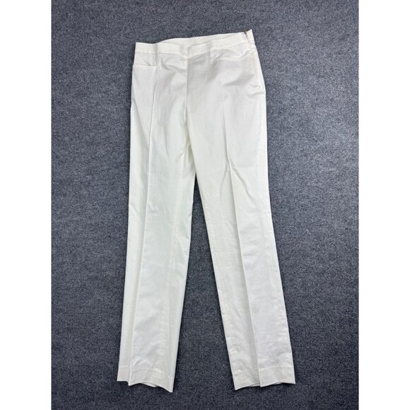 Akris Punto Dress Pants Women's US 4 Cream Pleated High Rise Cotton Blend - Picture 1 of 9